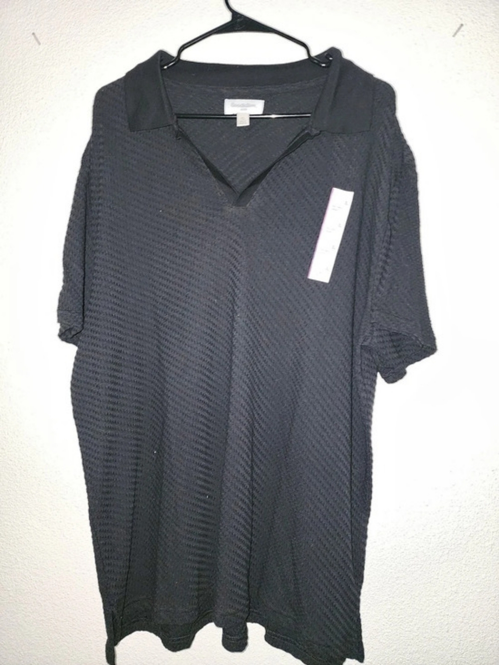 Goodfellow & Co Men's Short Sleeve Textured V-Neck Polo Black XL